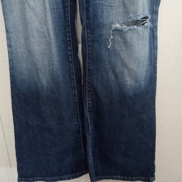 Decree Pants Size 15 Distressed Bootcut Blue Jeans Hole in Knee Worn Bottom Hem - Picture 5 of 15